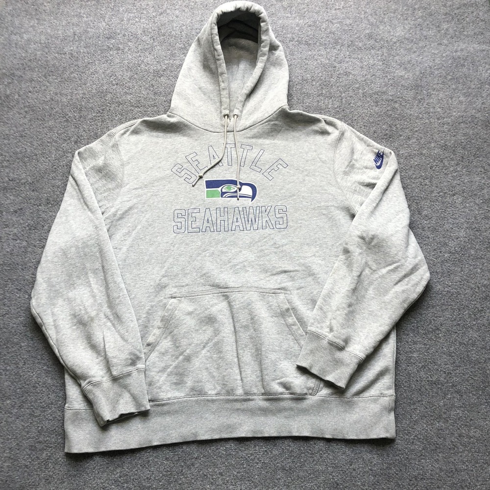 Seattle Seahawks Hoodie Sweatshirt Mens 2XL Gray NFL Football Nike Fleece